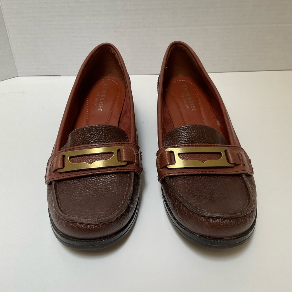 Naturalizer N5 Comfort Brown Leather Slip-on Shoes Women Size 8W